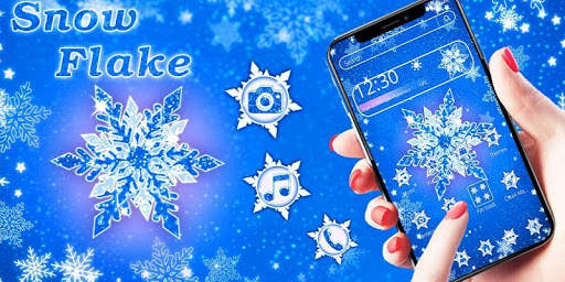 Blue Bright Snowflake Theme screenshot 4