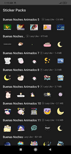 Stickers de Buenas Noches Animados para WhatsApp screenshot 2