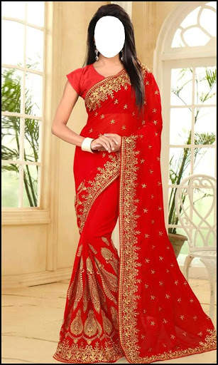 Party Wear Sarees With Women Photo Editor screenshot 2