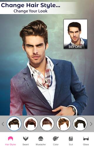 Man Photo Editor - Hair Style Mustache, Suit screenshot 1