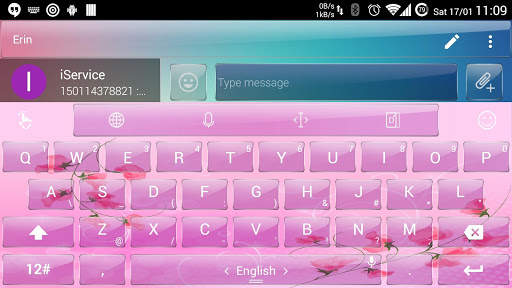 Keyboard Theme Glass Pink Flow screenshot 6