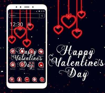 Valentine Day Red and Black Heart Theme 💞 screenshot 3