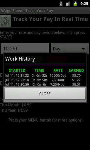 Wage Slave Pay Tracker (LITE) screenshot 2