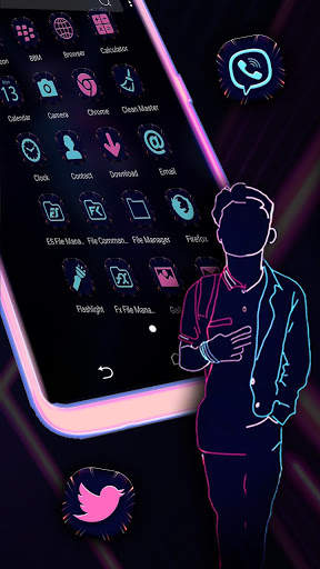 Neon Man Launcher Theme screenshot 3