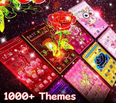 3D Neon Red Rose Launcher screenshot 6