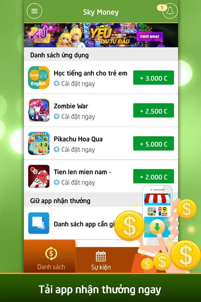 SkyMoney - Kiem Tien Online screenshot 1