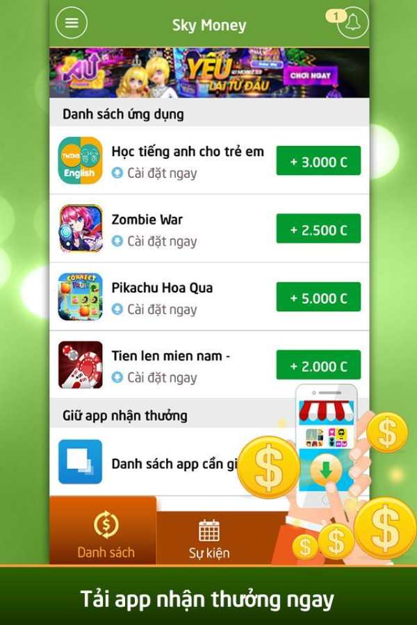 SkyMoney - Kiem Tien Online screenshot 1