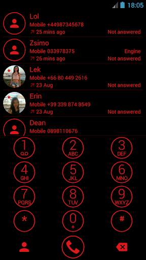 Dialer Theme Circle Black Red screenshot 1