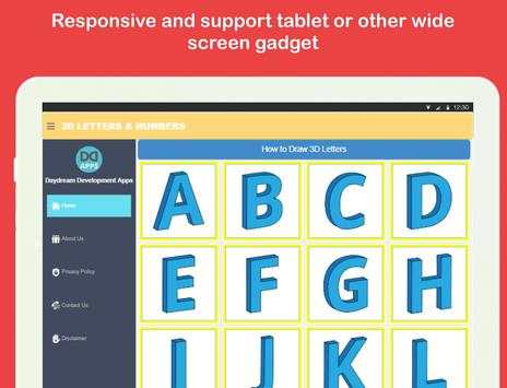 Draw 3D Alphabet Letters & Numbers Step by Step screenshot 7