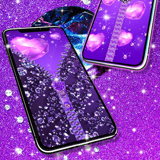 Purple diamond lock screen screenshot 6