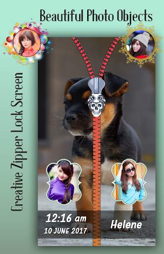 Puppy Zipper Lock Screen 3 تصوير الشاشة