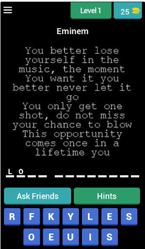 Guess the song - Eminem screenshot 1