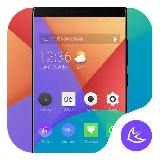 Purple & Red Colorblock - APUS Launcher theme 73.0.1001