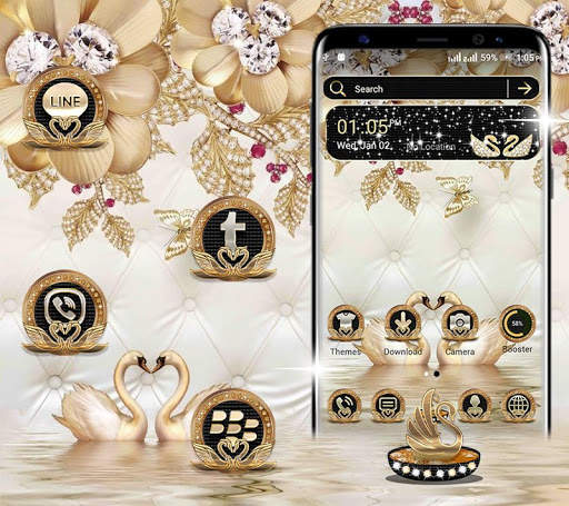 Golden Swan Launcher Theme screenshot 1