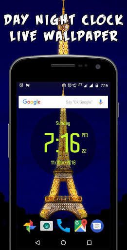 Day night automatic change clock wallpaper screenshot 5