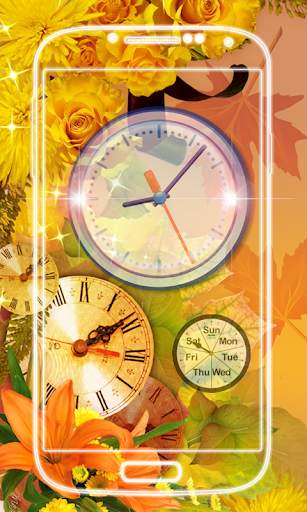 Leaves Analog Clock Live Wallpaper screenshot 3