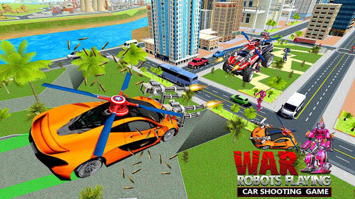 Grand Robot Flying Car 3D Transform Robot Game screenshot 7
