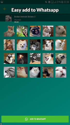Broken Animal Meme Stickers WA screenshot 3