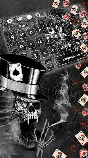 Smoking Web Skull Gravity Keyboard Theme screenshot 3