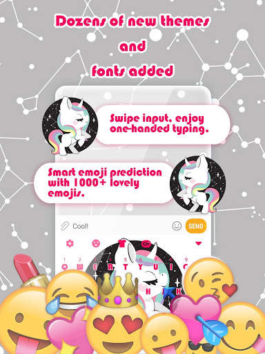 Horoscope Unicorn Emoji Keyboard Theme screenshot 2