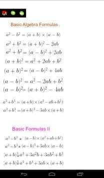 Algebra Useful Formulas screenshot 9