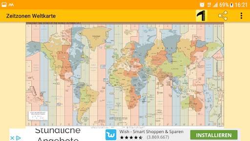 Time Zone Map 3 تصوير الشاشة