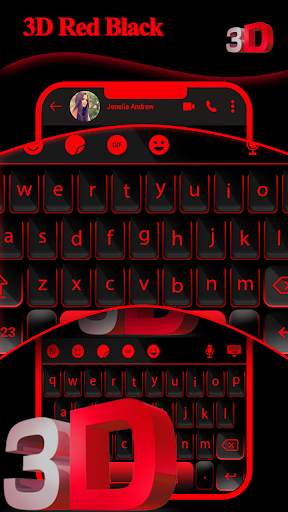 3D Red Black Keyboard Theme screenshot 3