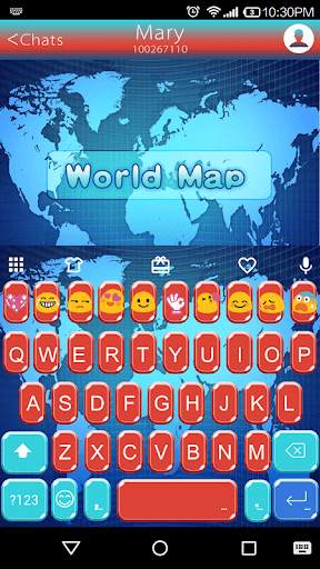 World Map Emoji Keyboard Theme screenshot 1