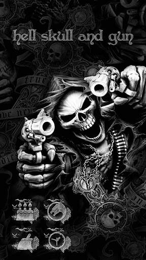 Hell Skull and Gun Theme 1 تصوير الشاشة