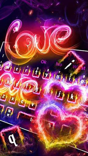Fire Love Heart Keyboard Theme screenshot 1