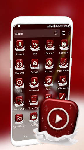 Red Cherry Launcher Theme screenshot 2