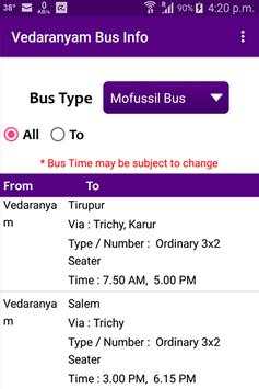 Vedaranyam Bus Info screenshot 4