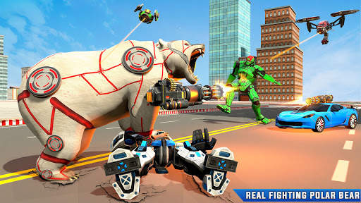 Flying Bear Robot Hero Game screenshot 1