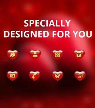 Red shining 3d effect love theme screenshot 4