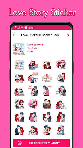 Love Story Stickers for WhatsApp ❤️ WAStickerApps screenshot 1