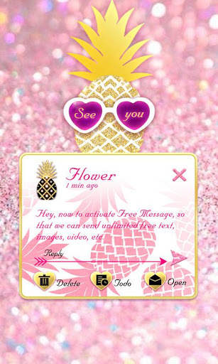 (FREE) GO SMS PINEAPPLE THEME screenshot 4