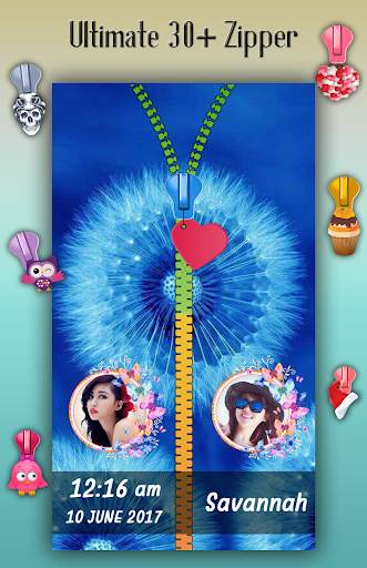 Blue Zipper Lock Screen screenshot 4