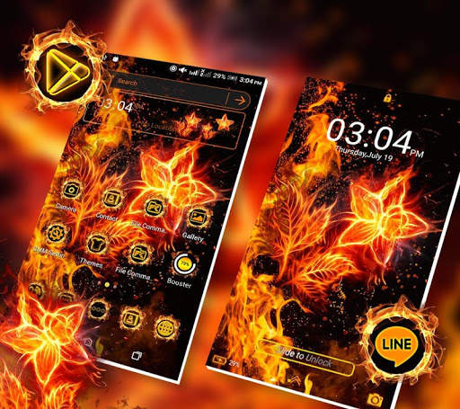 Fire Flower Launcher Theme screenshot 2