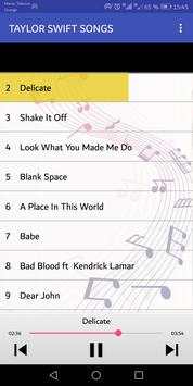 Taylor swift songs screenshot 1