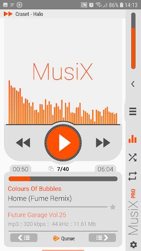 MusiX Material Light Orange Skin for music player screenshot 1