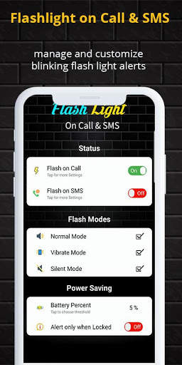 Flashlight on Call & SMS - Flash alert screenshot 4