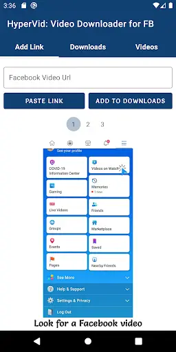 HyperVid: Free Video Downloader for Facebook screenshot 1