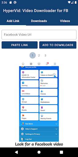 HyperVid: Free Video Downloader for Facebook स्क्रीनशॉट 1