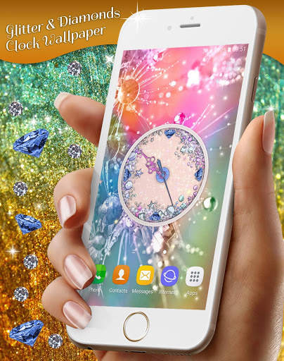 Diamond Clock Wallpaper 💎 Glitter Live Wallpapers screenshot 3
