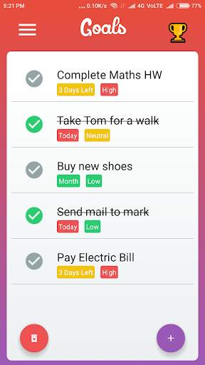 Goals : A Todo App screenshot 2