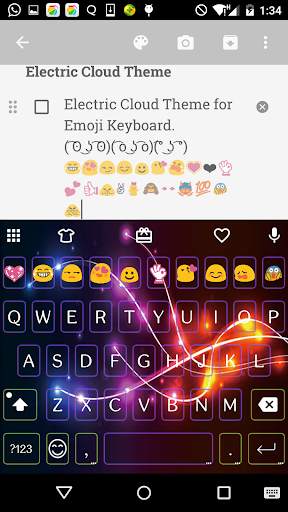 Neon Electric Emoji Keyboard स्क्रीनशॉट 1