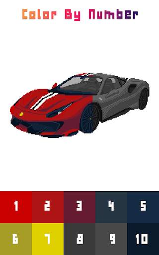 Car Color By Number: Pixel Art Car 5 تصوير الشاشة