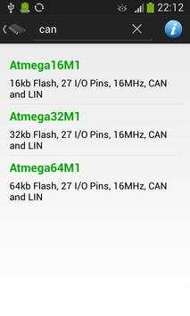 AVR Atmega Database screenshot 1