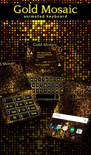 Gold Mosaic Animated Keyboard screenshot 1