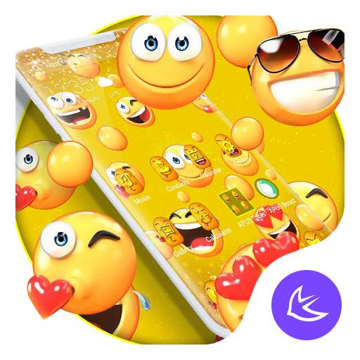 Lovely Emoji APUS Launcher theme 63.0.1001